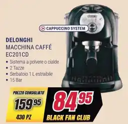Trony DELONGHI MACCHINA CAFFÉ EC201CD offerta