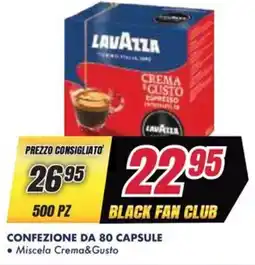Trony Lavazza confezione da 80 capsule miscela crema&gusto offerta