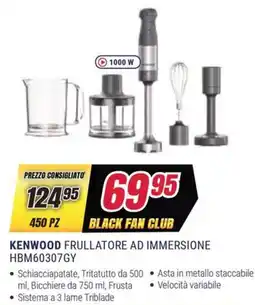 Trony KENWOOD FRULLATORE AD IMMERSIONE HBM60307GY offerta