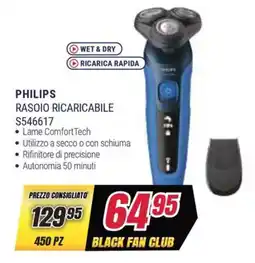 Trony PHILIPS RASOIO RICARICABILE S546617 offerta