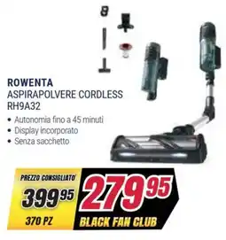 Trony ROWENTA ASPIRAPOLVERE CORDLESS RH9A32 offerta