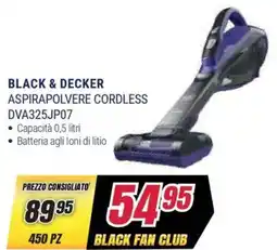 Trony BLACK & DECKER ASPIRAPOLVERE CORDLESS DVA325JP07 offerta