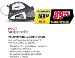 Trony POLTI VAPORELLA SIMPLY VS10.12 offerta
