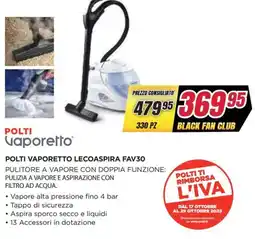 Trony POLTI VAPORETTO LECOASPIRA FAV30 offerta