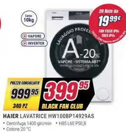 Trony HAIER LAVATRICE HW100BP14929AS offerta