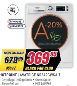 Trony HOTPOINT LAVATRICE NR849GWSAIT offerta