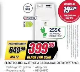 Trony ELECTROLUX LAVATRICE A CARICA DALL'ALTO EW6T526C offerta