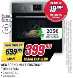 Trony AEG FORNO MULTIFUNZIONE TU5AB42SM offerta