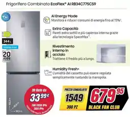 Trony Frigorifero Combinato EcoFlex AI RB34C775CS9 offerta