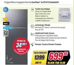Trony Frigorifero Doppia Porta EcoFlex AI RT47CG6626S9 offerta