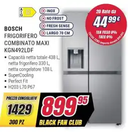 Trony BOSCH FRIGORIFERO COMBINATO MAXI KGN492LDF offerta