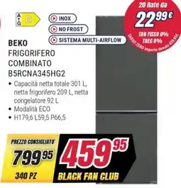 Trony BEKO FRIGORIFERO COMBINATO B5RCNA345HG2 offerta