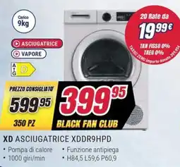 Trony XD ASCIUGATRICE XDDR9HPD offerta