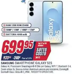 Trony SAMSUNG SMARTPHONE GALAXY S25 offerta