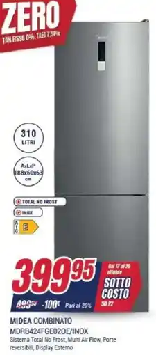 Trony MIDEA COMBINATO MDRB424FGE020E/INOX offerta