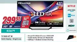 Trony Hisense TV QLED 43" 4K 43A79 offerta
