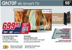 Trony SAMSUNG QN70F 4K Smart TV offerta