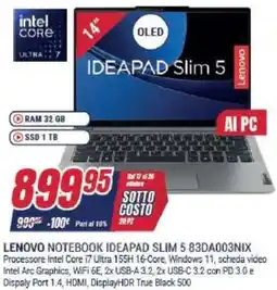 Trony LENOVO NOTEBOOK IDEAPAD SLIM 5 83DA003NIX offerta