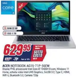 Trony ACER NOTEBOOK AG15-71P-56EW offerta