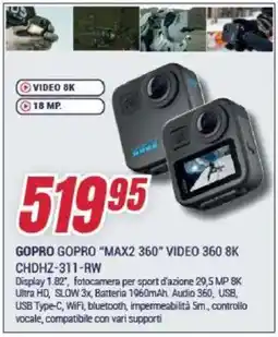 Trony GOPRO "MAX2 360" VIDEO 360 8K CHDHZ-311-RW offerta