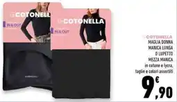 Conad Superstore Cotonella maglia donna manica lunga o lupetto mezza manica offerta