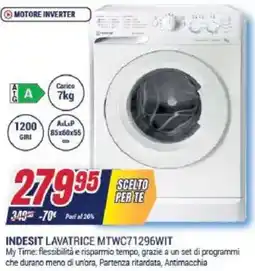 Trony INDESIT LAVATRICE MTWC71296WIT offerta