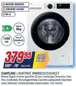 Trony SAMSUNG LAVATRICE WW80CGC04DAEET offerta