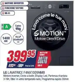 Trony LG LAVATRICE F4NX1009NMB offerta
