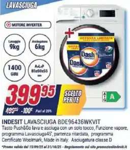 Trony INDESIT LAVASCIUGA BDE96436WKVIT offerta
