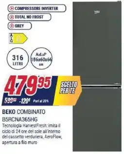 Trony BEKO COMBINATO B5RCNA365HG offerta