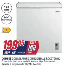Trony COMFEÈ CONGELATORE ORIZZONTALE RCC270WH2 offerta