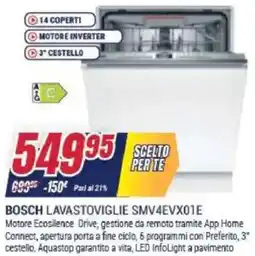 Trony BOSCH LAVASTOVIGLIE SMV4EVX01E offerta