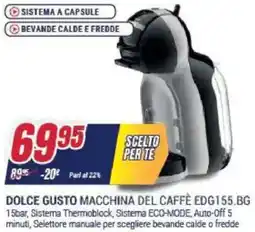 Trony DOLCE GUSTO MACCHINA DEL CAFFÈ EDG155.BG offerta