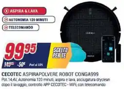Trony CECOTEC ASPIRAPOLVERE ROBOT CONGA999 offerta