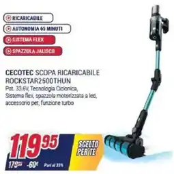 Trony CECOTEC SCOPA RICARICABILE ROCKSTAR2500THUN offerta