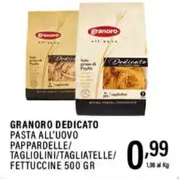 Gecop Granoro dedicato pasta all'uovo pappardelle/ tagliolini/tagliatelle/ fettuccine offerta