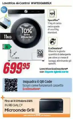 Trony Samsung Lavatrice Ai-Control WWIIDG6885LK offerta