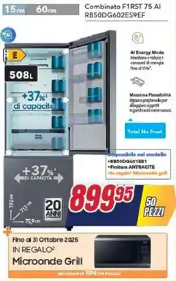 Trony Samsung Combinato F1RST 75 AI RB50DG602ES9EF offerta