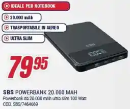 Trony SBS POWERBANK 20.000 MAH offerta