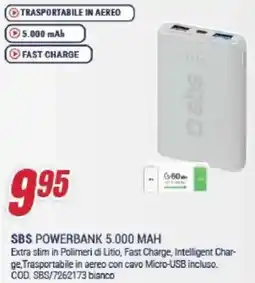Trony SBS POWERBANK 5.000 MAH offerta