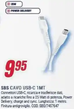 Trony SBS CAVO USB-C 1MT offerta