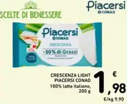 Spazio Conad Crescenza light PIACERSI CONAD offerta