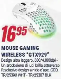 Trony Trust MOUSE GAMING WIRELESS "GTX929" offerta