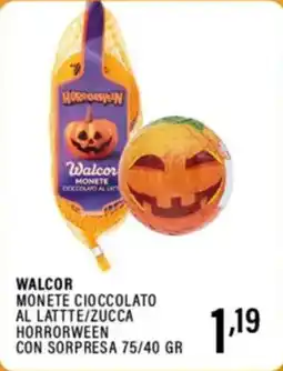 Gecop Walcor monete cioccolato al lattte/zucca horrorween con sorpresa offerta