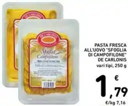 Spazio Conad Pasta fresca all'uovo sfoglia di campofilone de carlonis offerta