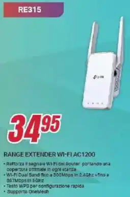 Trony tp-link RANGE EXTENDER WI-FI AC1200 RE315 offerta