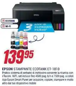 Trony EPSON STAMPANTE ECOTANK ET-1810 offerta