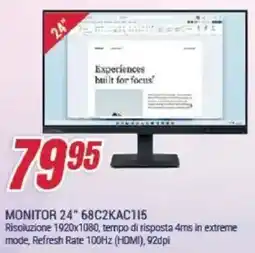 Trony Lenovo MONITOR 24" 68C2KAC115 offerta