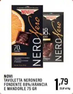 Gecop Novi tavoletta neronero fondente 88%/arancia e mandorle offerta