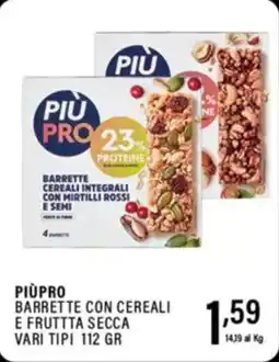Gecop Piùpro barrette con cereali e fruttta secca offerta